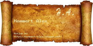Hemmert Alex névjegykártya